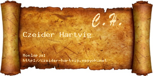 Czeider Hartvig névjegykártya